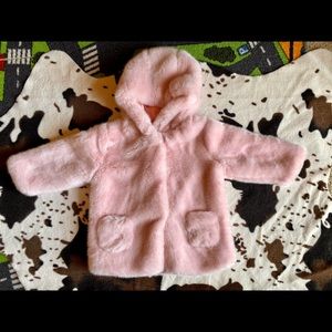 Hannah Andersson pink flux fur coat size 2T